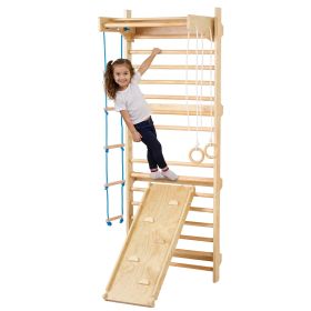 5-in-1 Wooden Swedish Ladder Wall Gym & Indoor Climbing Set (220 lbs)