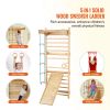 5-in-1 Wooden Swedish Ladder Wall Gym & Indoor Climbing Set (220 lbs)