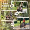 3 in 1 Bike Trailer for Kids – Red Running Stroller & Jogging Cart with 2 Seats, 5 Point Harness & Storage