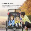 3 in 1 Bike Trailer for Kids – Red Running Stroller & Jogging Cart with 2 Seats, 5 Point Harness & Storage