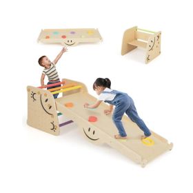 Montessori Climbing Triangle Set – Wooden Climber with Dual Use Ramp/Seesaw for Kids