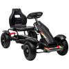 Kids Outdoor Pedal Go Kart (Black) - Adjustable Seat & Handbrake