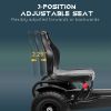 Kids Outdoor Pedal Go Kart (Black) - Adjustable Seat & Handbrake
