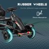 Kids Outdoor Pedal Go Kart (Black) - Adjustable Seat & Handbrake