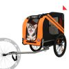 Large Folding Dog Bike Trailer 66LB | Black-Orange Carrier