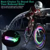 2Pcs 32 LED Cycling Wheel Lights – Rainbow Pattern Tire Flash Lamps for Night Riding Safety & Style