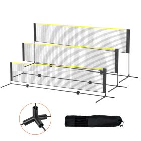 Badminton Net – 14 ft Adjustable Volleyball, Pickleball & Tennis Net Set with Poles, Stand & Carry Bag