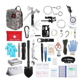 Multi-Color Emergency Survival Kit & First Aid Set for Camping