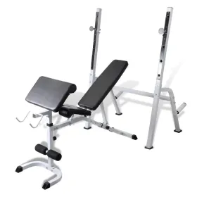 Multi Exercise Workout Bench – Adjustable Backrest, Arm Curl, Seat & Bar Support for Full Body Strength Training