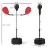 Boxing Bag with Stand - Adjustable Height Punching Speed Bag with 2 Target Arms, for Training, Exercise, Black