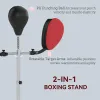 Boxing Bag with Stand - Adjustable Height Punching Speed Bag with 2 Target Arms, for Training, Exercise, Black