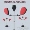 Boxing Bag with Stand - Adjustable Height Punching Speed Bag with 2 Target Arms, for Training, Exercise, Black