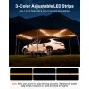 270 Degree Awning with Bulit-in LED Lights, 117 sq.ft Driver Side Vehicle Awning