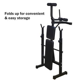 Olympic Weight Bench Press Set with Squat Rack for Home Gym