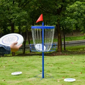 Disc Golf Catcher – 24 Chain Portable Target with Carry Bag (Blue)