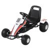 Pedal Go Kart Ride-On Car for Kids | Adjustable Seat – White