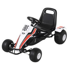 Pedal Go Kart Ride-On Car for Kids | Adjustable Seat – White