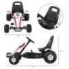 Pedal Go Kart Ride-On Car for Kids | Adjustable Seat – White