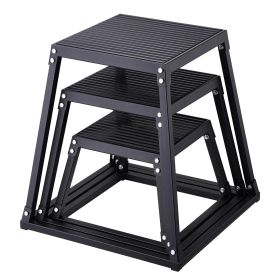 Plyometric Jump Box Set (12", 18", 24") – Non-Slip Fitness Step Platform
