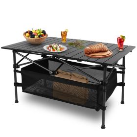 Portable Aluminum Roll-Up Camping Table – 220 lbs
