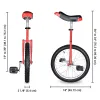 18" Wheel Unicycle – Strong Manganese Steel Frame, 2 Layer Tire & Adjustable Seat for Beginner & Professional Riders