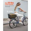 Bicycle Rear Basket with Waterproof Cover & Cargo Net – Heavy‑Duty Metal Wire Mesh Back Rack Basket