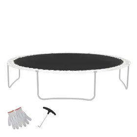 Replacement Trampoline Mat – Fits 12ft Round Frame, UV Resistant Jumping Mat with V Rings & Spring Tool (Fits 5.5" Springs)