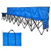 Portable Folding Bench, 8 Seat Foldable Soccer Bench with Side Pockets and Carrying Bag