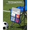 Portable Folding Bench, 8 Seat Foldable Soccer Bench with Side Pockets and Carrying Bag