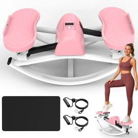 Lateral Rocking Stepper with Resistance Bands & Mat | Home Cardio