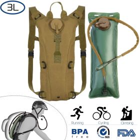 Tactical 3L Hydration Pack Backpack- Khaki