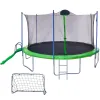 16FT Outdoor Trampoline with Slide – Kids & Adults Trampoline with Enclosure Net, Ladder & Sports Accessories