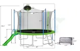 16FT Outdoor Trampoline with Slide – Kids & Adults Trampoline with Enclosure Net, Ladder & Sports Accessories