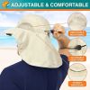 UPF 50+ Wide Brim Sun Hat with Neck Flap (Beige) | Outdoor & Safari