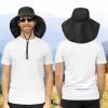 UPF 50+ Wide Brim Sun Hat with Neck Flap (Black)