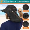 UPF 50+ Wide Brim Sun Hat with Neck Flap (Black)