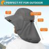 UPF 50+ Wide Brim Sun Hat with Neck Flap (Gray)