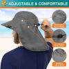 UPF 50+ Wide Brim Sun Hat with Neck Flap (Gray)