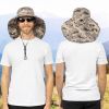 UPF 50+ Wide Brim Sun Hat with Neck Flap (Gray Camo) | Fishing & Hiking