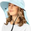 UPF 50+ Wide Brim Sun Hat with Neck Flap (Light Blue) | Beach & Hike