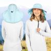 UPF 50+ Wide Brim Sun Hat with Neck Flap (Light Blue) | Beach & Hike
