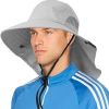 UPF 50+ Wide Brim Sun Hat with Neck Flap (Light Gray)