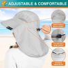 UPF 50+ Wide Brim Sun Hat with Neck Flap (Light Gray)
