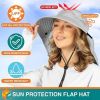 UPF 50+ Wide Brim Sun Hat with Neck Flap (Light Gray)