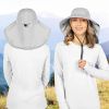 UPF 50+ Wide Brim Sun Hat with Neck Flap (Light Gray)