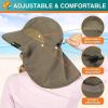 UPF 50+ Wide Brim Sun Hat with Neck Flap (Olive)-Hiking & Fishing