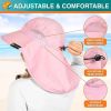 UPF 50+ Wide Brim Sun Hat with Neck Flap | Pink