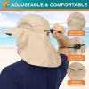 UPF 50+ Wide Brim Sun Hat with Neck Flap (Tan)
