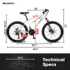 24" Mountain Bike for Teenagers, Girls & Women – Shimano 21 Speeds, Dual Disc Brakes, 100mm Suspension – White/Pink