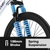 24" Mountain Bike for Teenagers, Girls & Women – Shimano 21 Speeds, Dual Disc Brakes, 100mm Suspension – White/Pink